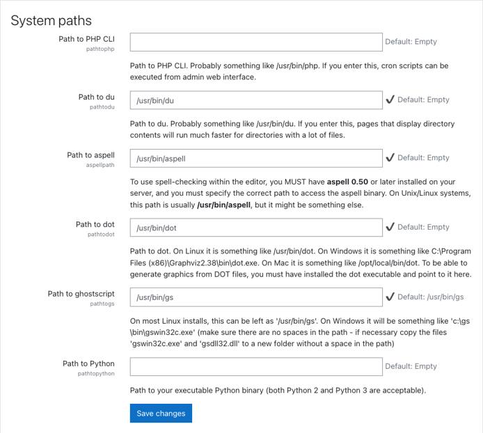 Input system paths for Moodle